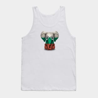 Baby Elephant with Glasses and Bulgarian Flag Tank Top